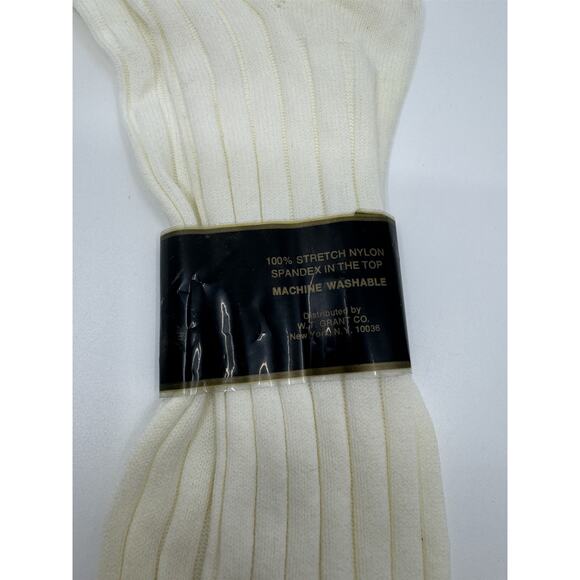 Vintage Grants 100% Nylon Anti-Static White/Beige Mens Socks 10-13 - Picture 10 of 12